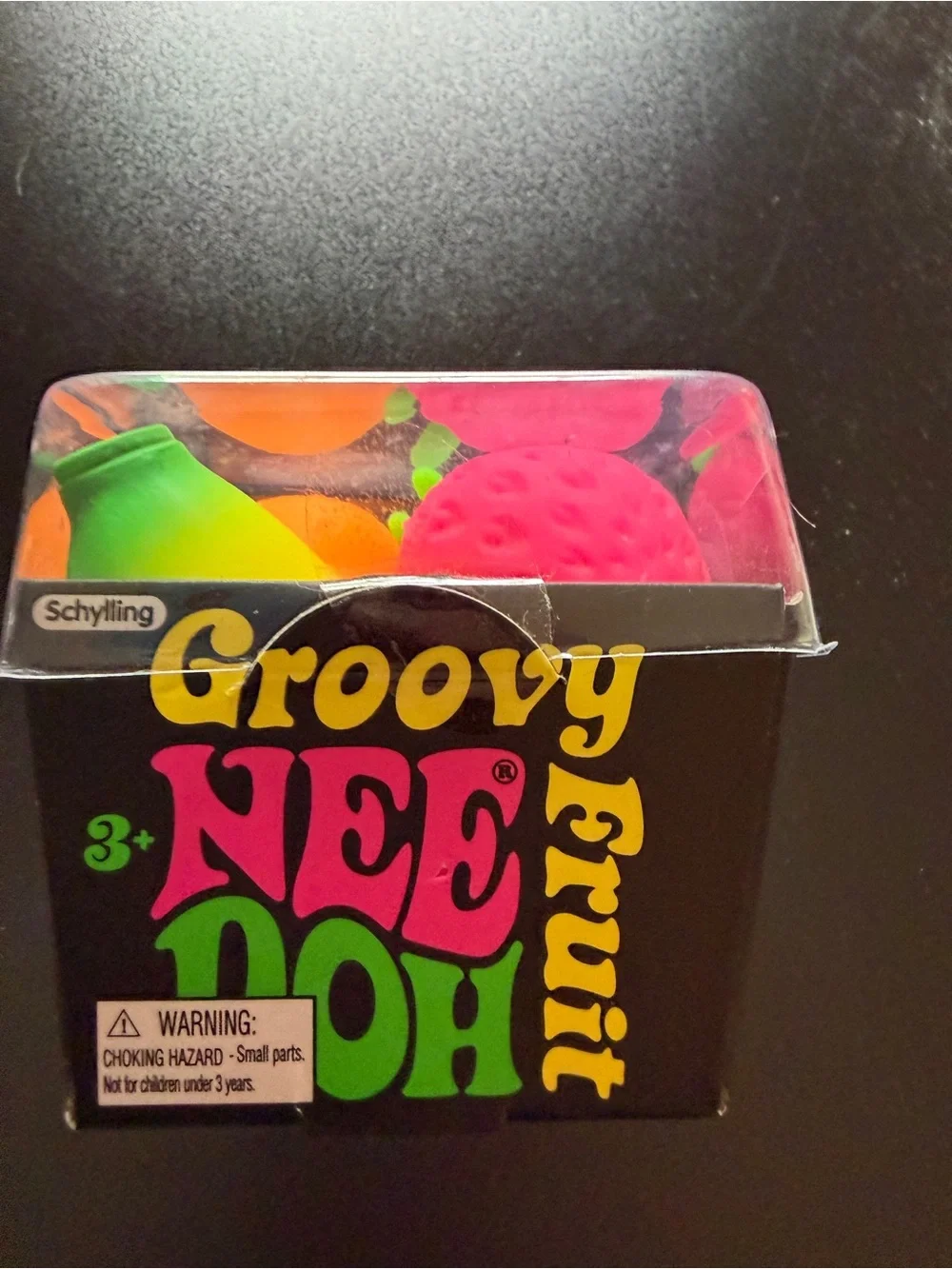 New Nee Doh Schylling Groovy Fruit 3pc Squishy Toy Squeeze Set Banana Orange